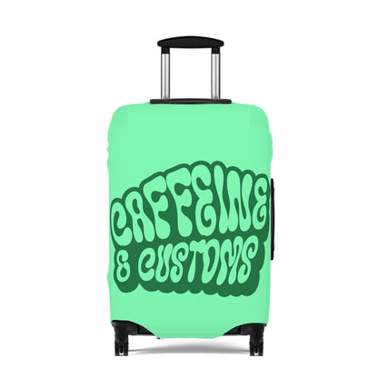 Caffeine and Customs Luggage Cover Travel Suitcase Cover