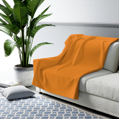 Tangerine Sherpa Fleece Blanket Cozy Plush Throw 3 Sizes Soft Warm Blanket