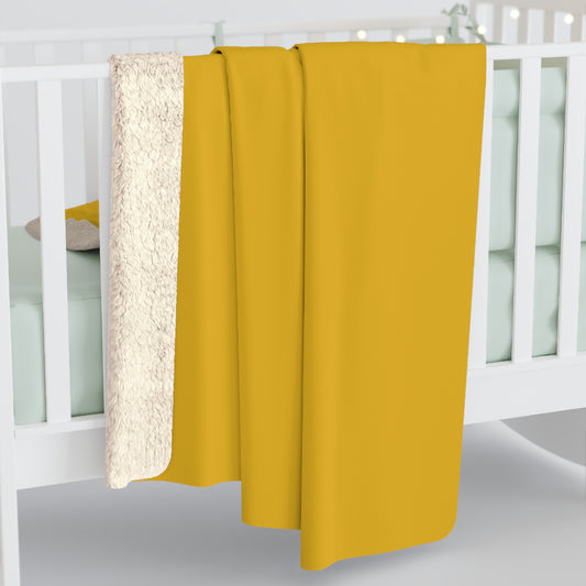 Honey Yellow Sherpa Fleece Blanket Cozy Plush Throw 3 Sizes Soft Warm Blanket