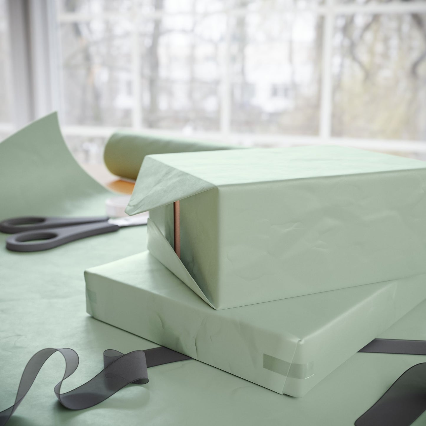 Sage Wrapping Paper Matte or Glossy Gift Wrap 3 Sizes Fine Art Paper