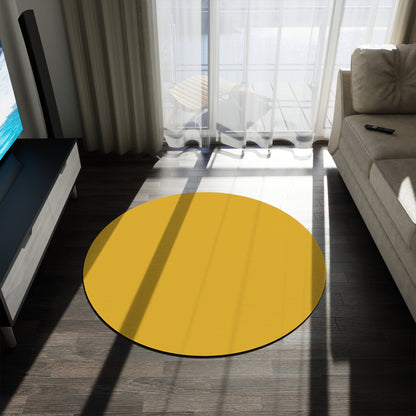 Honey Yellow Coordinated Round Rug 60 Inch Floor Rug Minimal Home Decor Living Room Rug