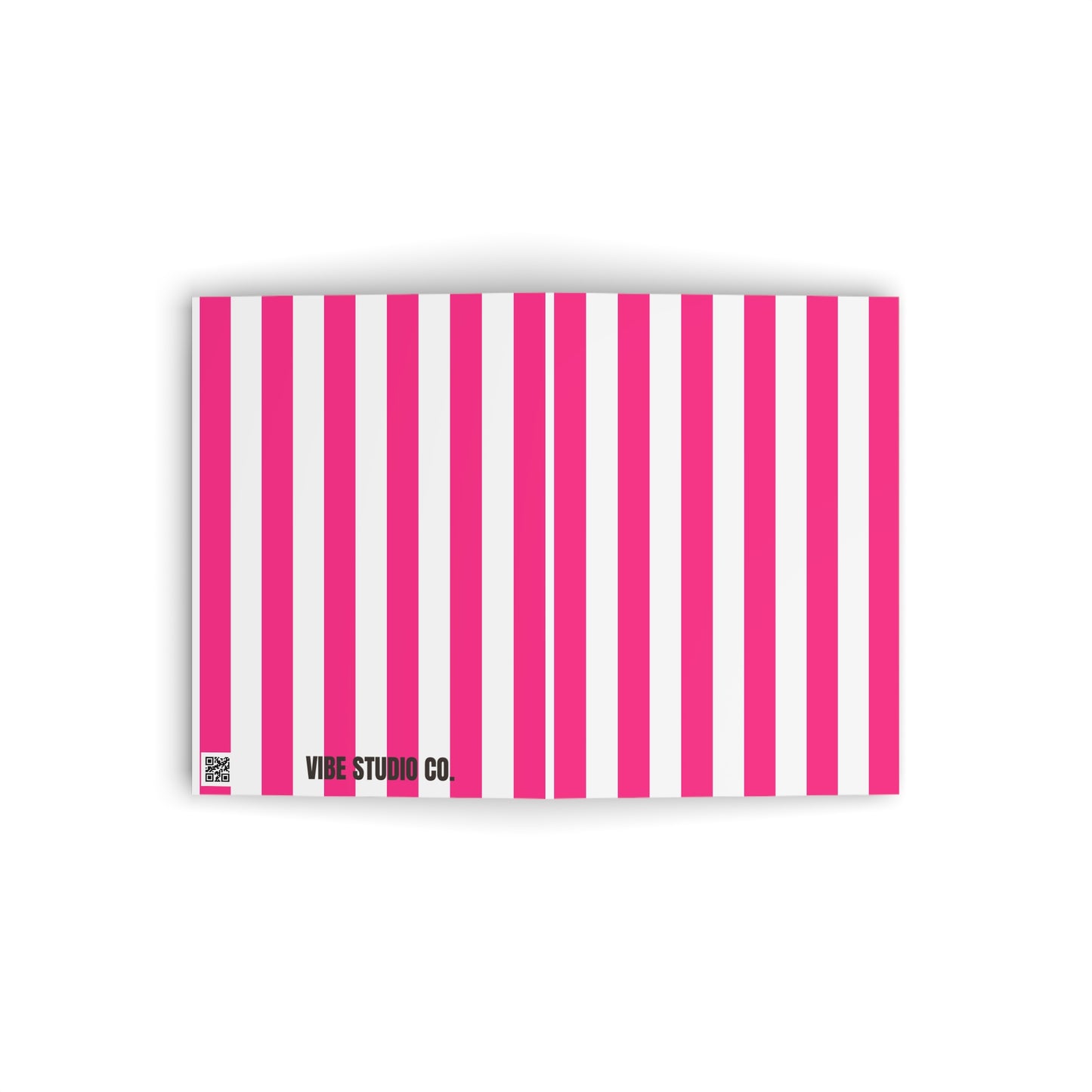 Pink Stripe Folded Note Card Set Pink Striped Stationery