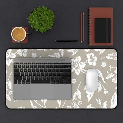 Warm Stone Floral Desk Pad (12x18, 12x22 or 16x32)