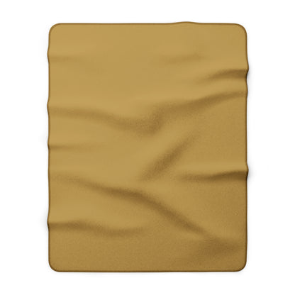 Muted Gold Sherpa Fleece Blanket Cozy Plush Throw 3 Sizes Soft Warm Blanket