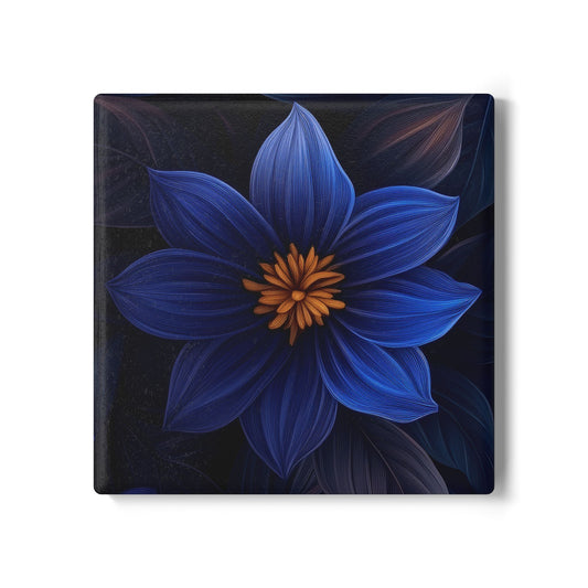 Blue Floral Heaven Ceramic Coaster Botanical Drink Coaster