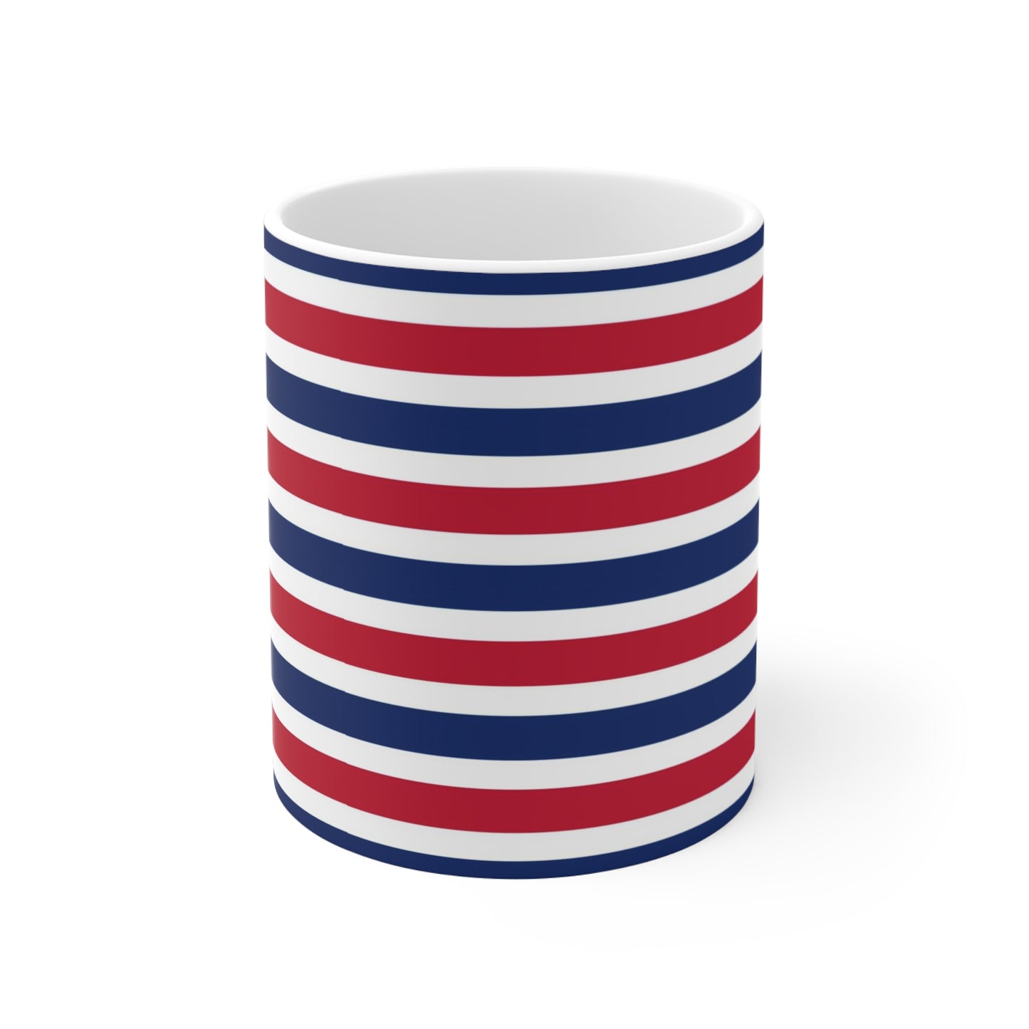 Red, White and Blue Stripe Mug