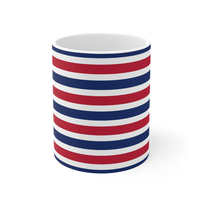 Red, White and Blue Stripe Mug