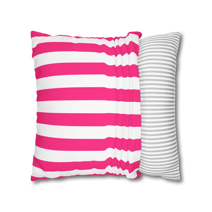 Pink Stripe Canvas Pillow Cover 20 x 20