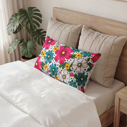 Pop Bloom Floral Pillow Solid Cotton Sham