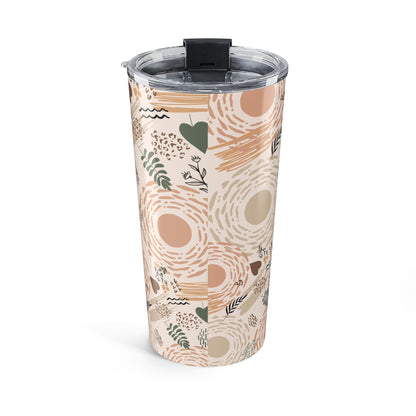 Neutral Flow Tumbler Abstract Botanical 20oz Tumbler Insulated Travel Mug