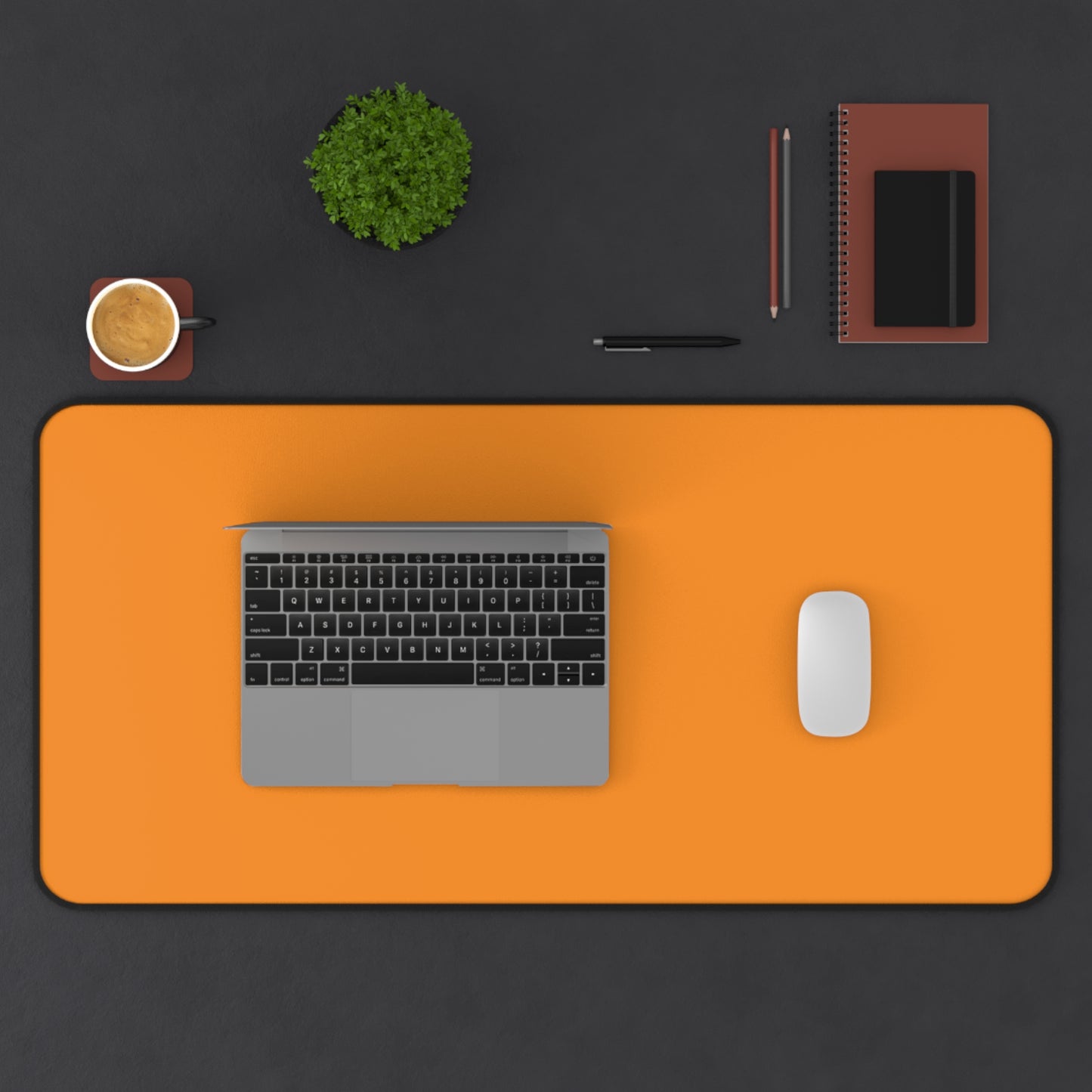Tangerine Desk Mat Color Coordinated Collection (12x18, 12x22, 16x32)