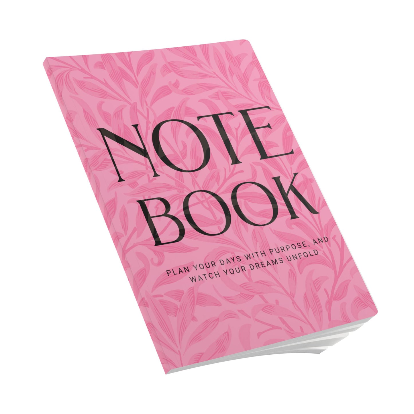 Light Pink Leaves A5 Lined Journal Minimal Botanical Notebook | Coordinated Collection