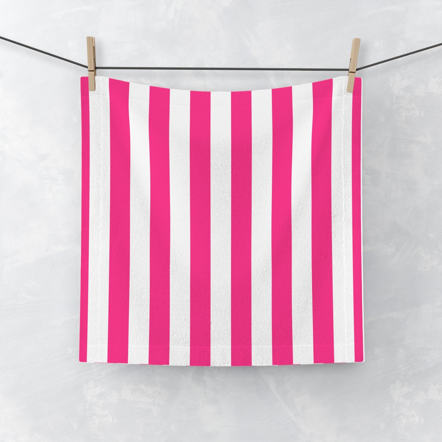 Pink Stripe Face Towel Pink Bathroom Towel