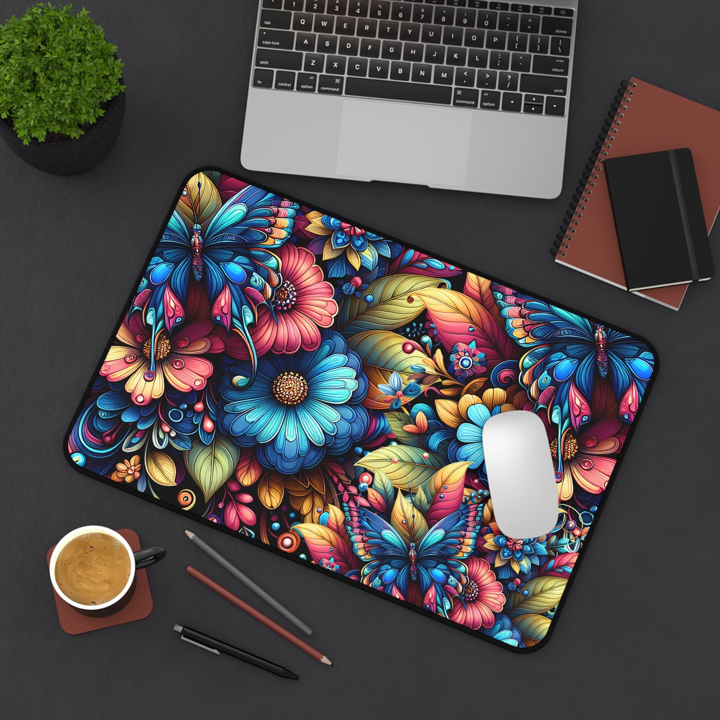 Butterfly Floral - Metamorphosis Design, Desk Pad