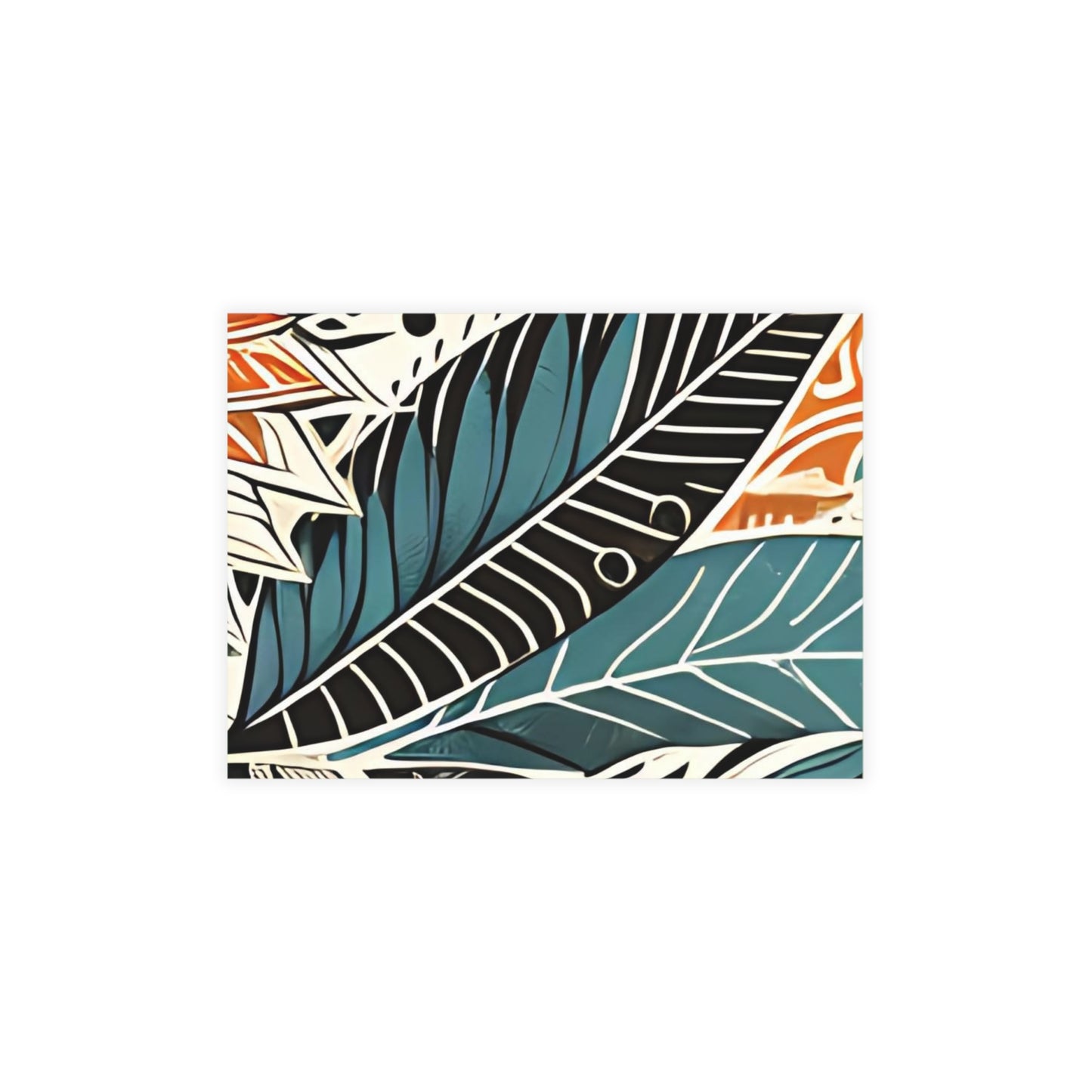 Botanical Leaves Blue Postcards