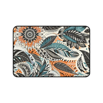 Botanical Leaves Blue Desk Pad
