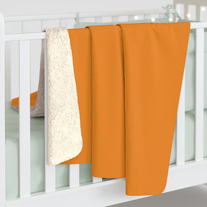 Tangerine Sherpa Fleece Blanket Cozy Plush Throw 3 Sizes Soft Warm Blanket
