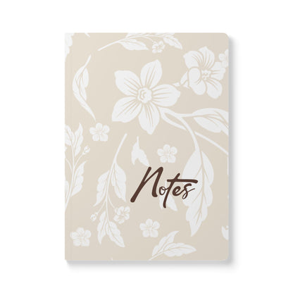 Latte Cream Floral A5 Lined Journal Coordinated Collection