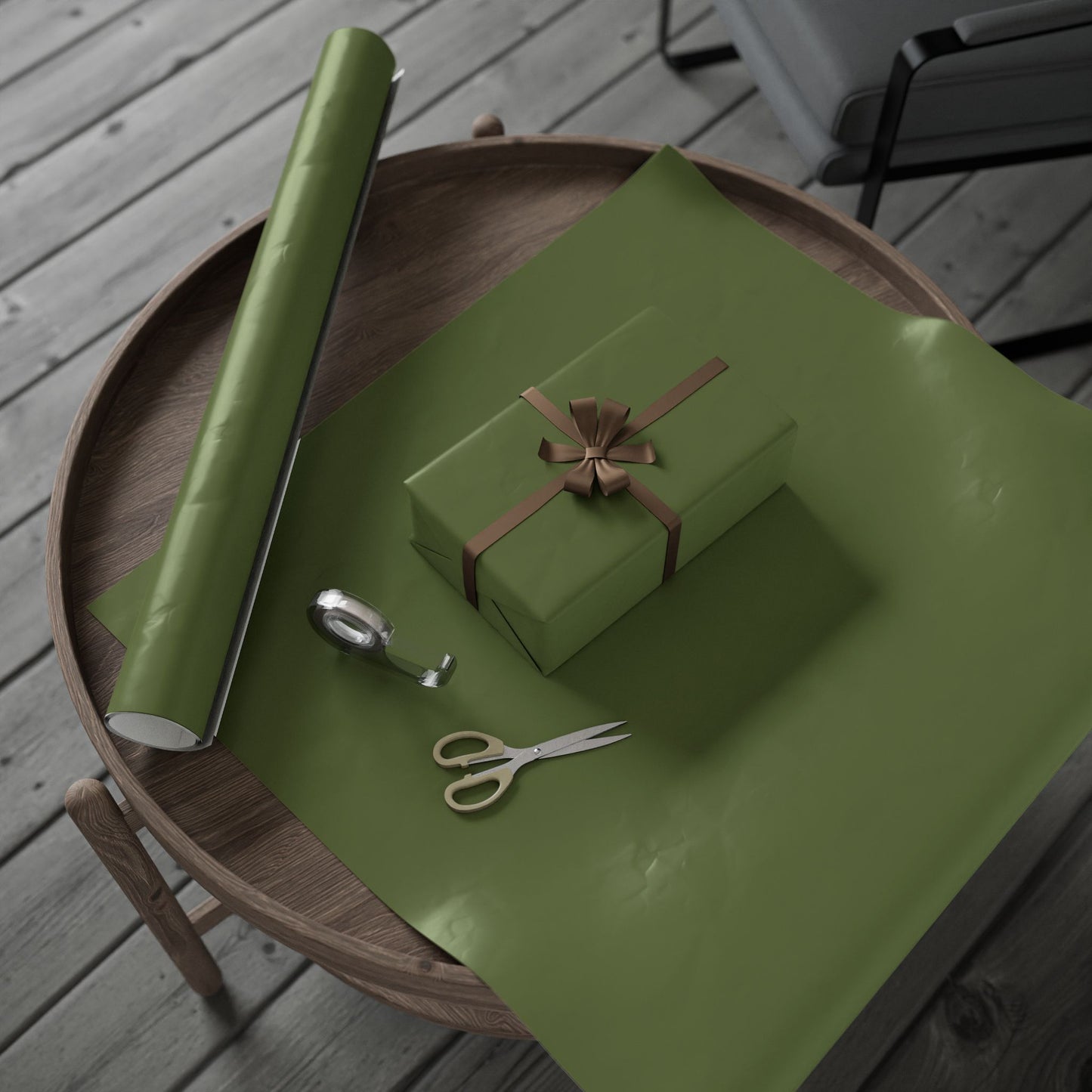 Olive Wrapping Paper Matte or Glossy Gift Wrap 3 Sizes Fine Art Paper