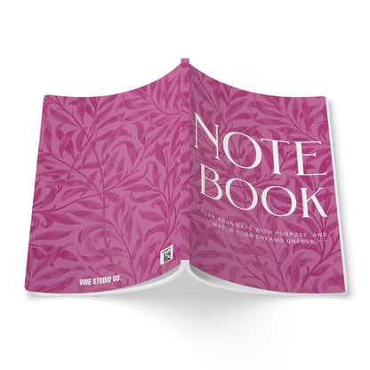 Lilac Wine Leaves A5 Lined Journal Minimal Botanical Notebook | Coordinated Collection