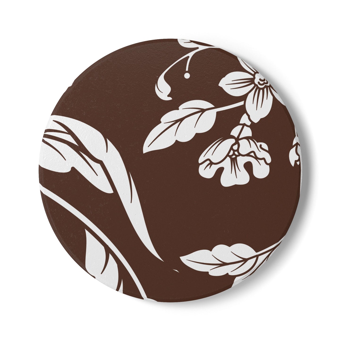 Chocolate Brown Floral Ceramic Coaster Coordinated Collection