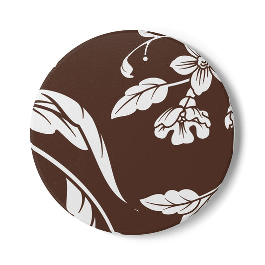 Chocolate Brown Floral Ceramic Coaster Coordinated Collection