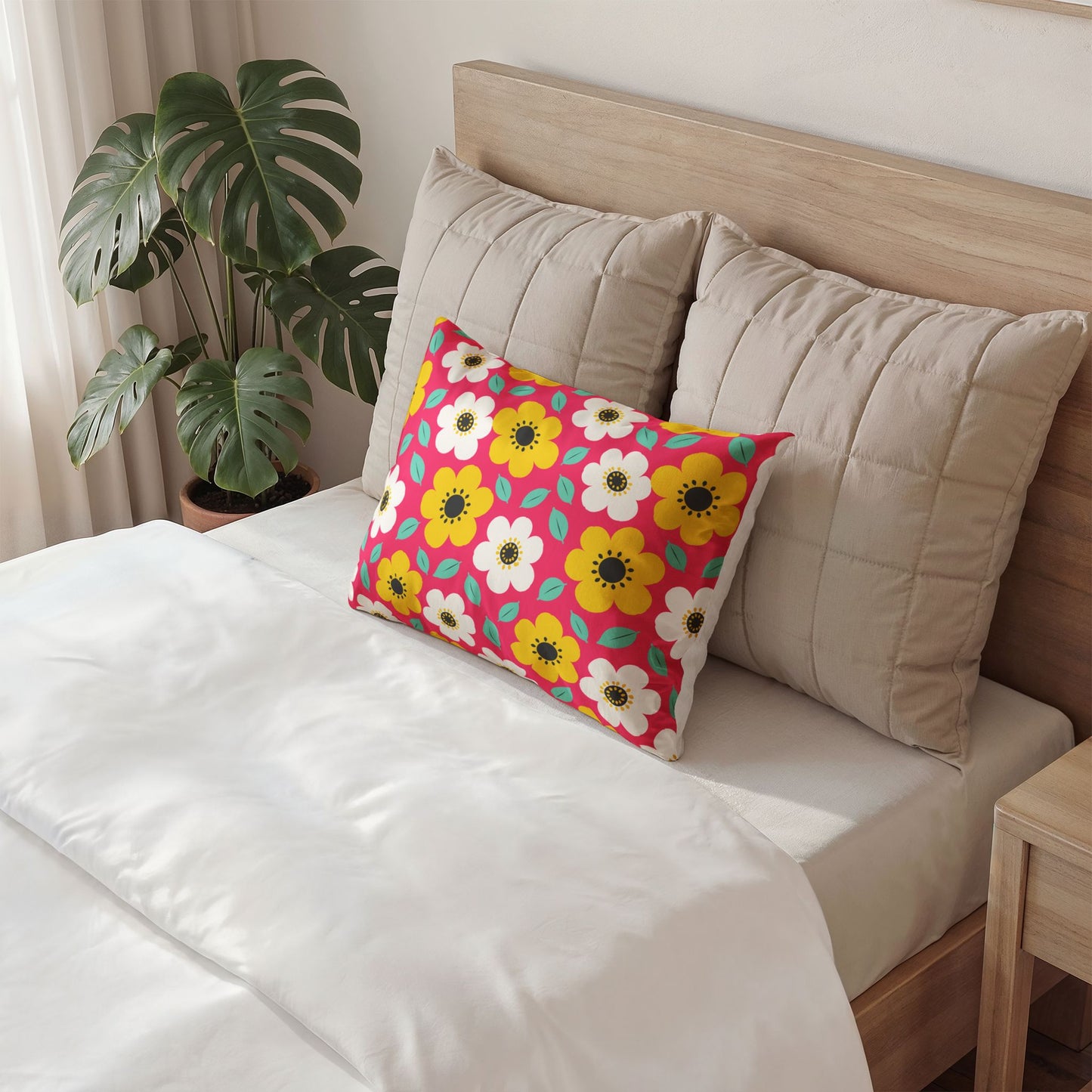 Happy Flower Sham Retro Daisy Cotton Bedding