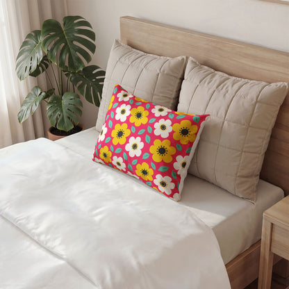 Happy Flower Sham Retro Daisy Cotton Bedding