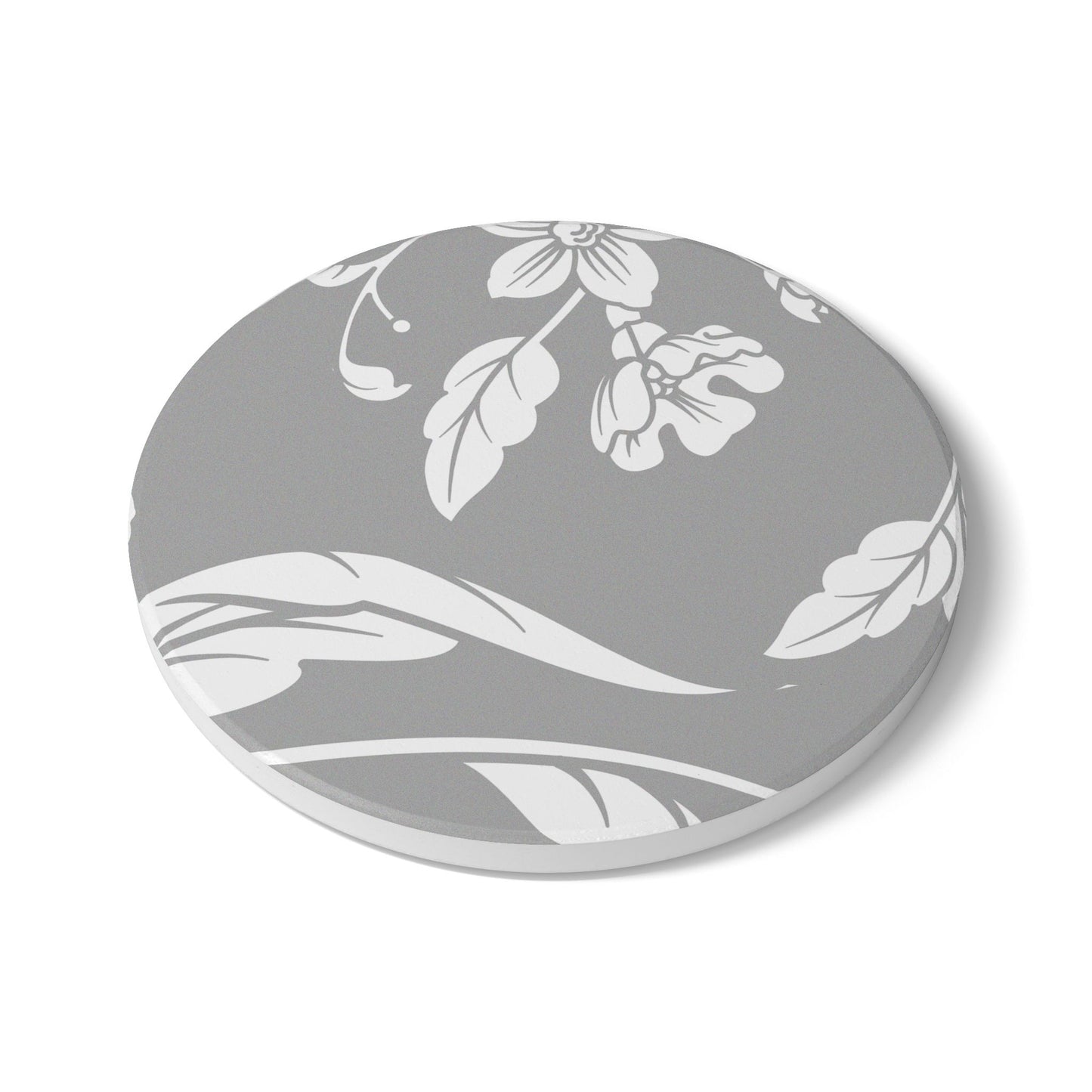 Grayscale Floral Ceramic Coaster Coordinated Collection
