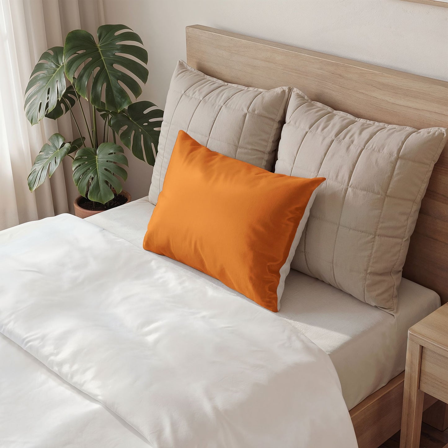 Tangerine Pillow Solid Cotton Sham