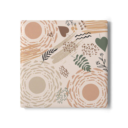 Neutral Flow Ceramic Coaster Modern Abstract Drink Coaster