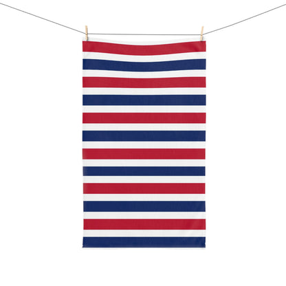 Red, White and Blue Stripe Hand Towel Patriotic Bathroom Hand Towel