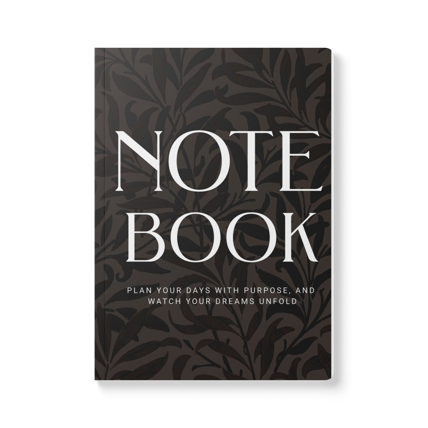 Muted Charcoal Leaves A5 Lined Journal Minimal Botanical Notebook | Coordinated Collection