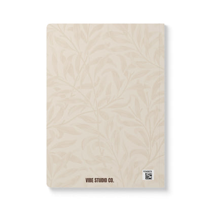 Latte Cream Leaves A5 Lined Journal Minimal Botanical Notebook | Coordinated Collection