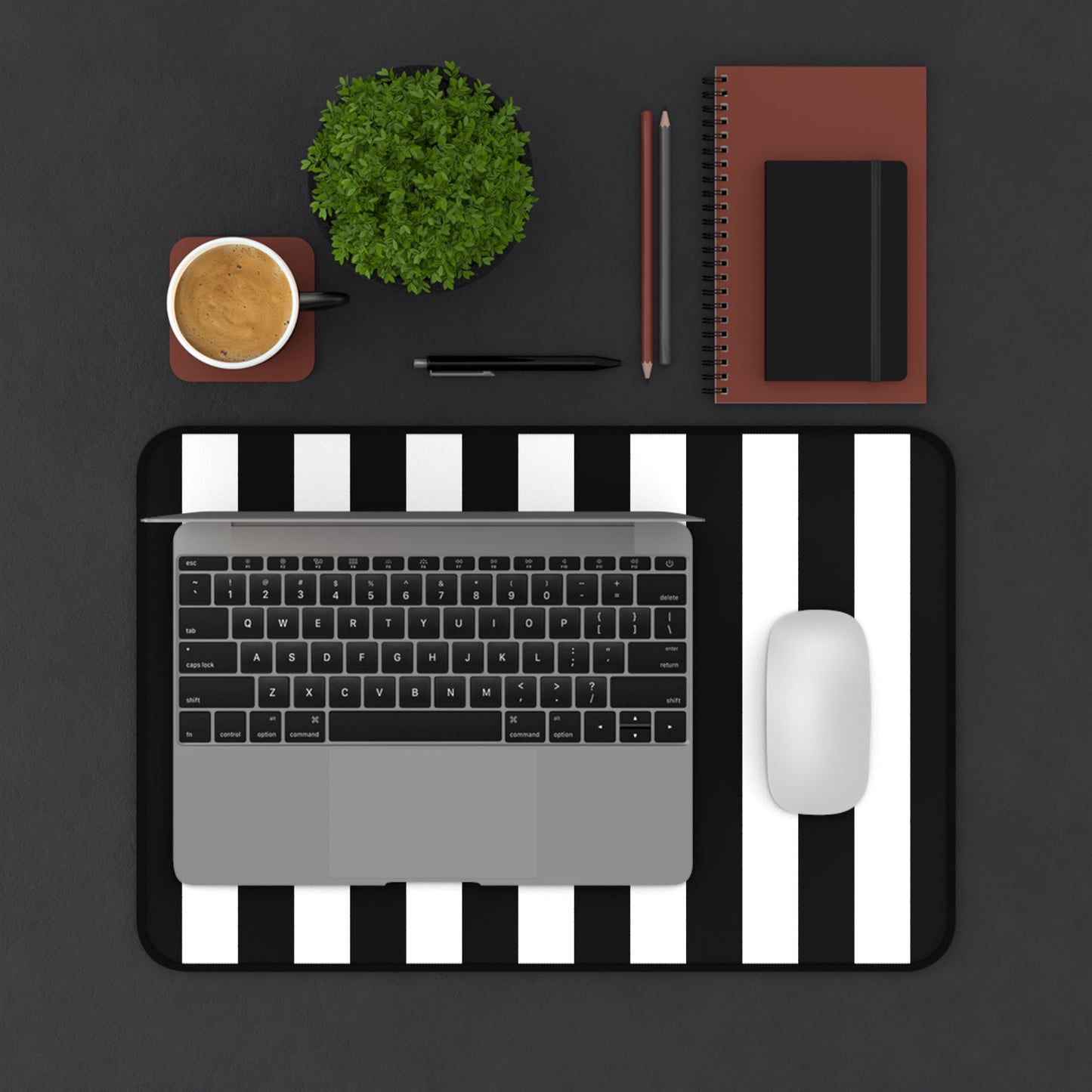 Black Stripe Desk Mat Office Desk Decor (12/18, 12/22, 16/32)