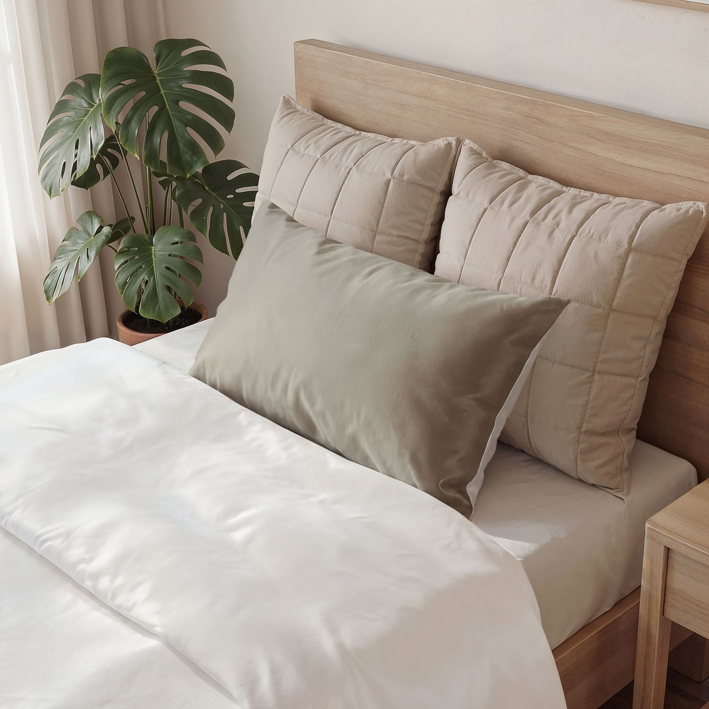 Warm Stone Pillow Solid Cotton Sham
