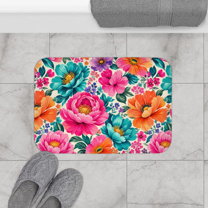 Dreamy Floral Bath Mat Floral Bathroom Mat