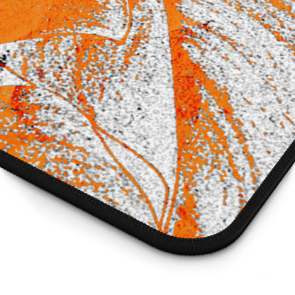 Monstera Leaf Tangerine Desk Pad