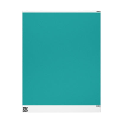 Deep Aqua Wrapping Paper Matte or Glossy Gift Wrap 3 Sizes Fine Art Paper