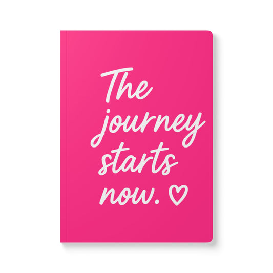 Pink The Journey Starts Now A5 Lined Journal