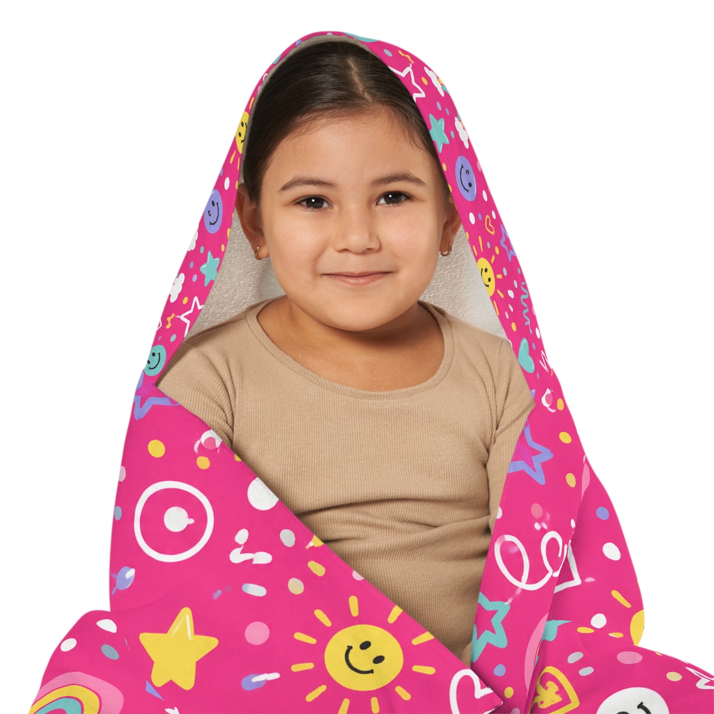 Pink Pop Baby/Kid Hooded Towel Pink Bath Towel