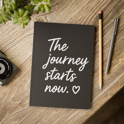 Black The Journey Starts Now A5 Lined Journal