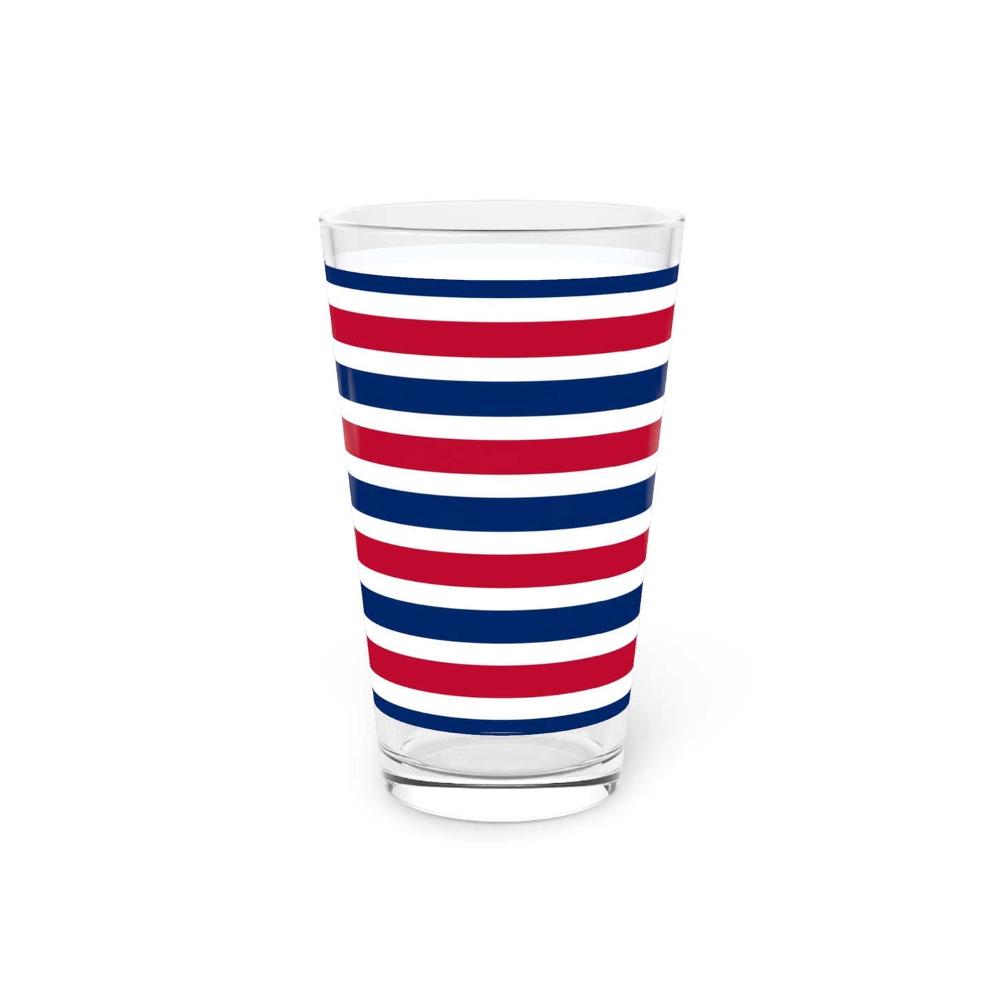 Red, White and Blue Stripe Pint Glass, 16oz