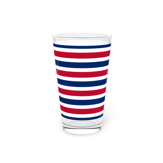 Red, White and Blue Stripe Pint Glass, 16oz