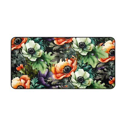 Decorated Floral Desk Pad  Botanical Floral Desk Mat Office Decor (12x18, 12x22, 16x32)