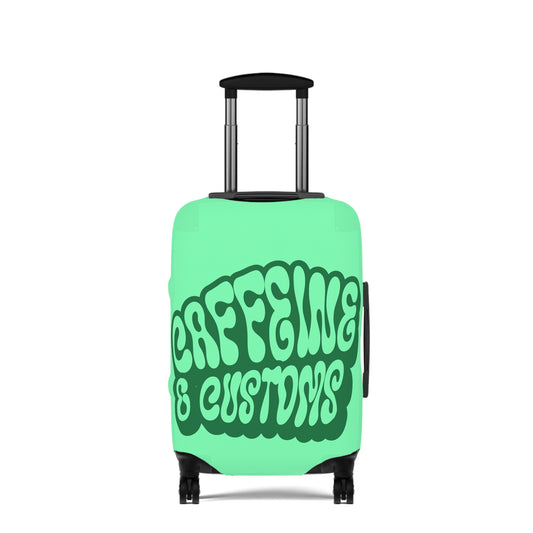Caffeine and Customs Luggage Cover Travel Suitcase Cover