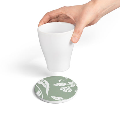 Sage Floral Ceramic Coaster Coordinated Collection