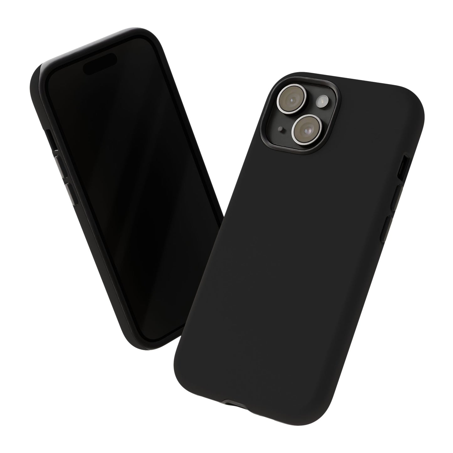 Black Tough Cell Phone Case Matte or Glossy Protective Case iPhone Samsung