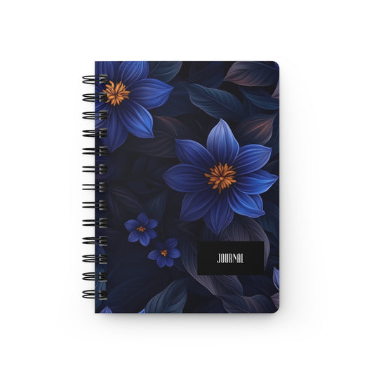 Blue Floral Heaven Spiral Journal Blue Floral Notebook