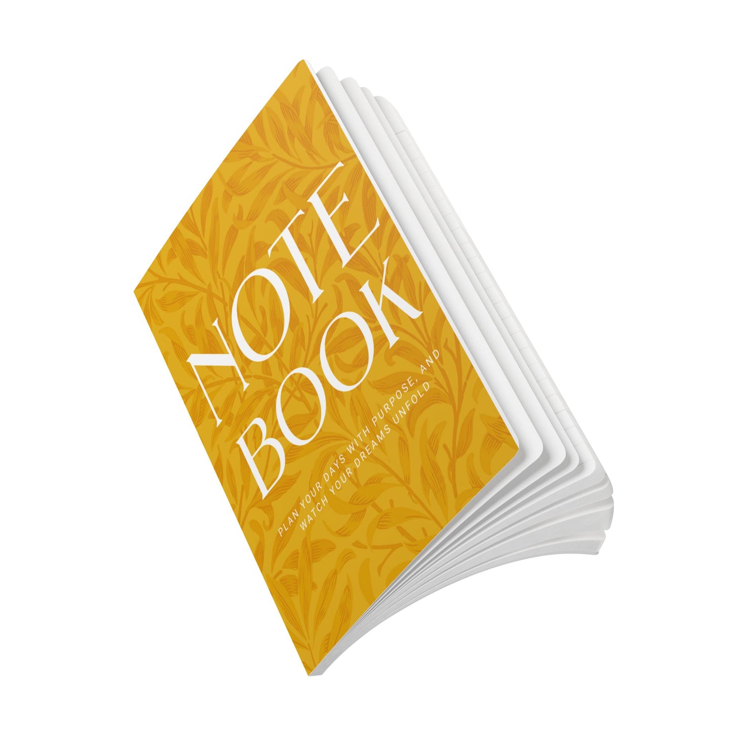 Honey Yellow Leaves A5 Lined Journal Minimal Botanical Notebook | Coordinated Collection